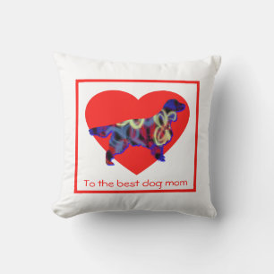 Springer Spaniel Dog Red Heart Mother’s Day Cushion