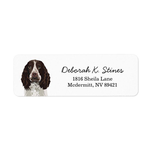 Springer Spaniel Dog Return Address Label (Front)