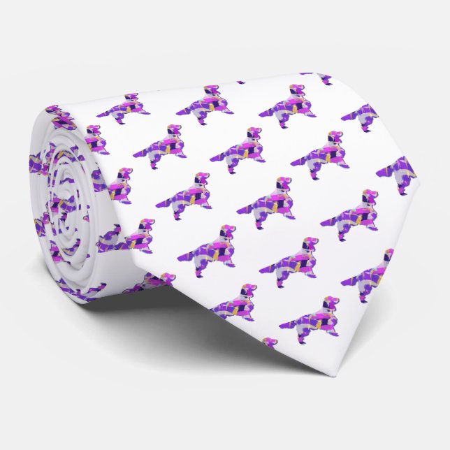 Springer Spaniel Dog Silhouette White Tie (Rolled)