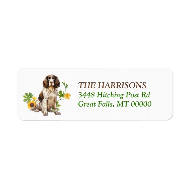 Springer Spaniel Dog Sunflower Wreath (Front)