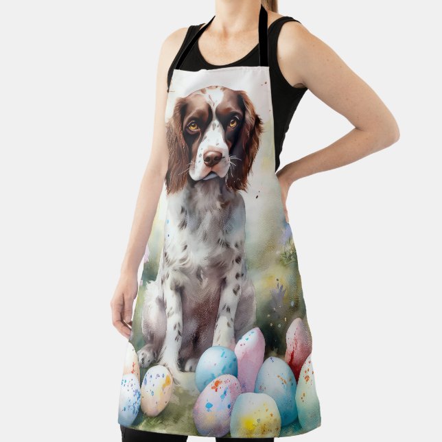 Springer Spaniel Dog with Easter Eggs Holiday Apron (Insitu)