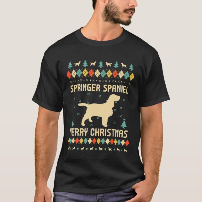 Springer Spaniel Funny Ugly Christmas Sweater Vint (Front)