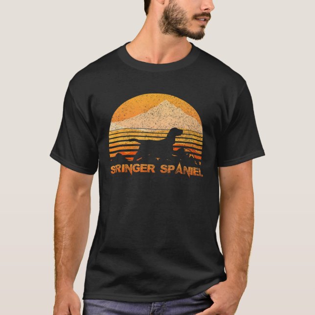 Springer Spaniel Funny  Vintage Retro T-Shirt (Front)
