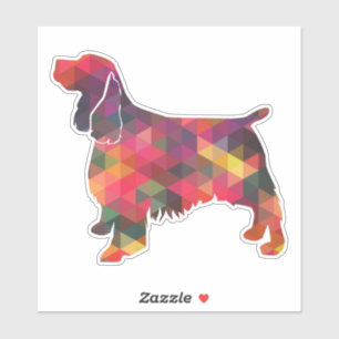 Springer Spaniel Geometric Pattern Silhouette