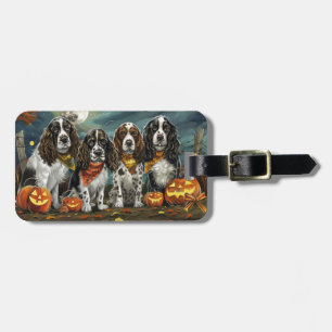 Springer Spaniel Halloween Spooky Luggage Tag