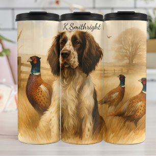 Springer Spaniel Hunting Dog with Pheasants Thermal Tumbler