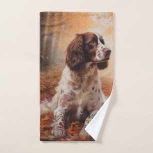 Springer Spaniel in Autumn Leaves Fall Inspire  Bath Towel Set