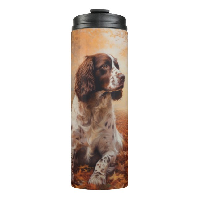 Springer Spaniel in Autumn Leaves Fall Inspire  Thermal Tumbler (Front)
