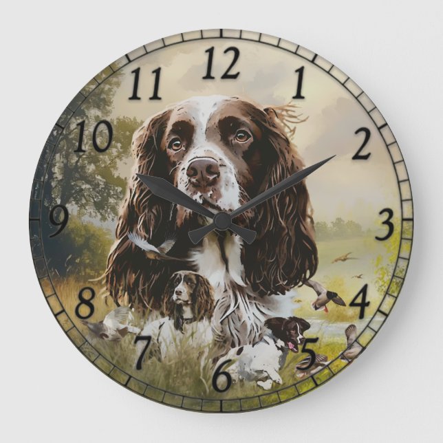 Springer Spaniel Large Clock (Front)