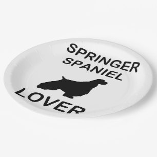 springer spaniel lover paper plate