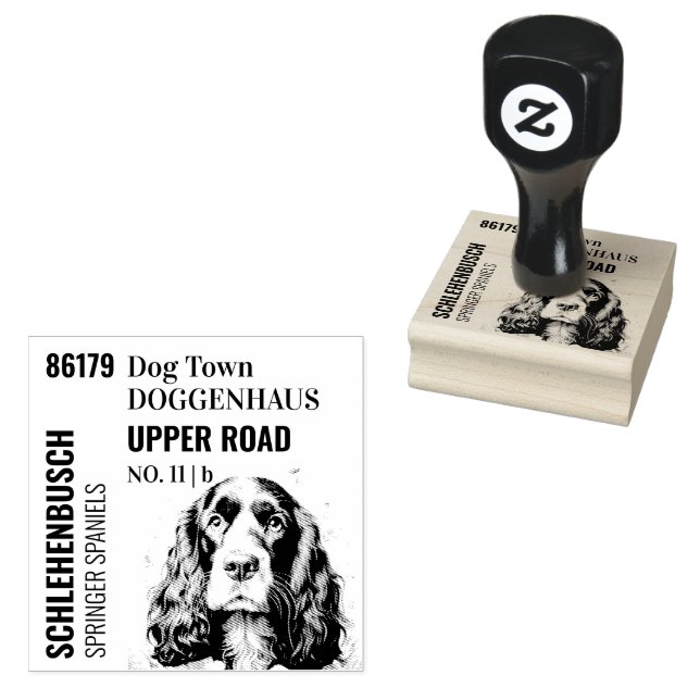 Springer Spaniel modern Rubber Stamp (Stamped)