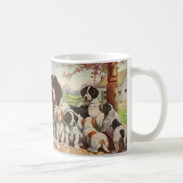 springer spaniel mum and puppies coffee mug (Right)