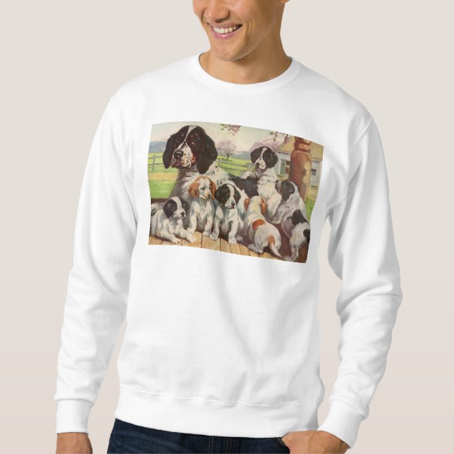 springer spaniel mum and puppies sweatshirt (Front)