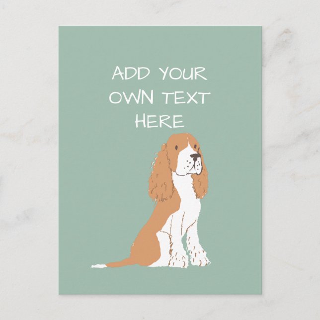 Springer Spaniel Personalised Dog Name Postcard (Front)