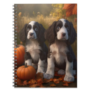 Springer Spaniel Puppy Autumn Delight Pumpkin Notebook