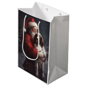 Springer Spaniel Santa Claus Festive Christmas Medium Gift Bag