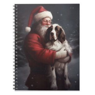 Springer Spaniel Santa Claus Festive Christmas Notebook
