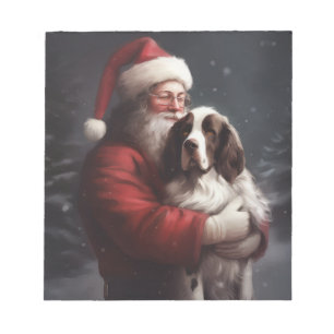 Springer Spaniel Santa Claus Festive Christmas Notepad
