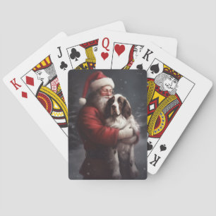 Springer Spaniel Santa Claus Festive Christmas Playing Cards