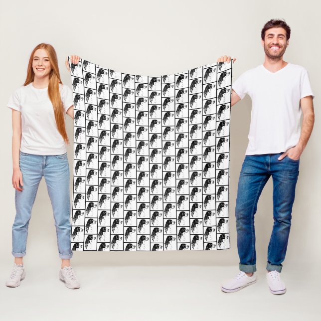 Springer Spaniel Vintage Dog Art     Fleece Blanket (In Situ)