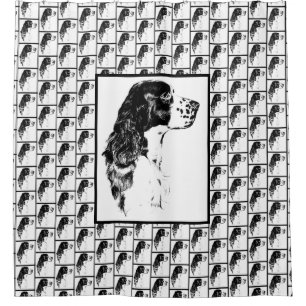 Springer Spaniel Vintage Dog Art     Shower Curtain
