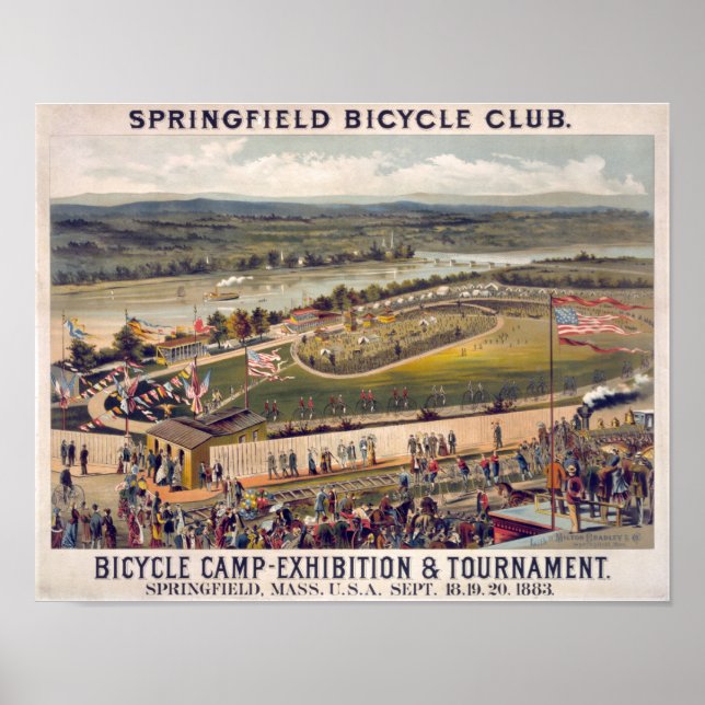 Springfield Bicycle Club Vintage Poster Art (Front)