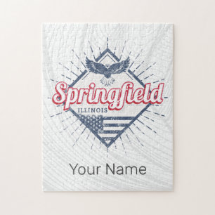 Springfield City Illinois United States Retro USA Jigsaw Puzzle