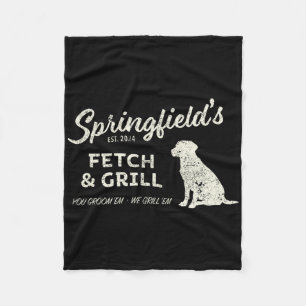 Springfield Eating Pets - Fetch And Grill Funny Tr Fleece Blanket