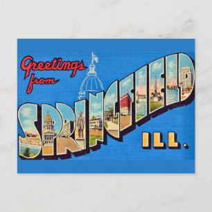 Springfield IL Greetings Postcard