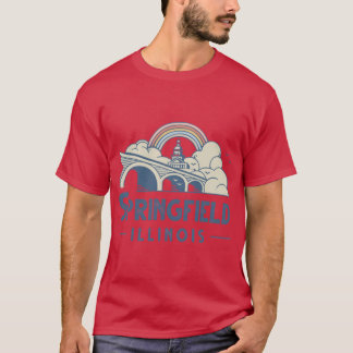 Springfield Illinois Capitol Buidling Rainbow Scoo T-Shirt