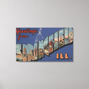 Springfield, Illinois - Large Letter Scenes Canvas Print