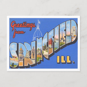 Springfield, Illinois Vintage Big Letters Postcard