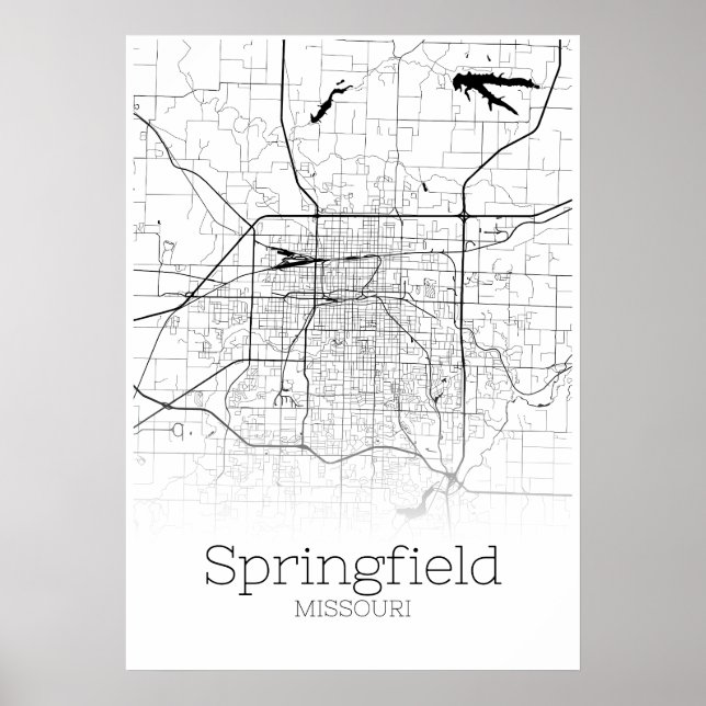 Springfield Map - Missouri - City Map Poster (Front)