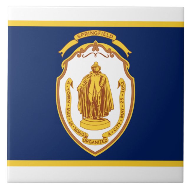Springfield (Massachusetts) city flag Tile (Front)