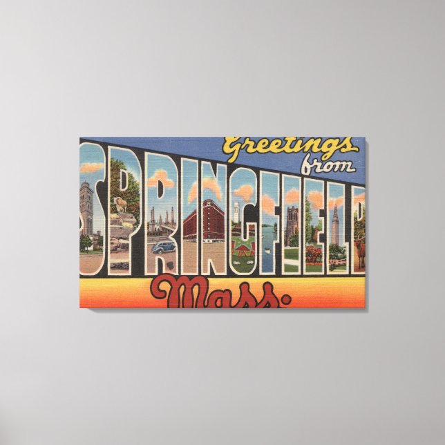 Springfield, Massachusetts - Large Letter Canvas Print (Front)