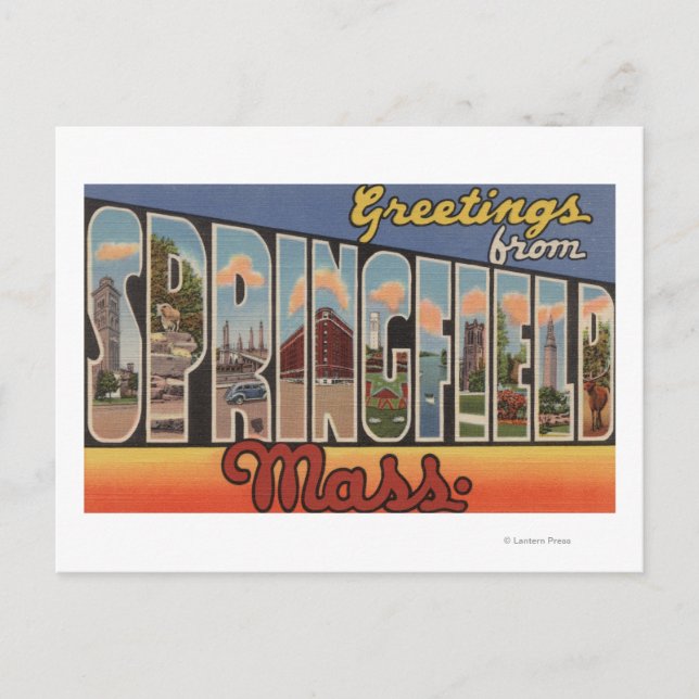 Springfield, Massachusetts - Large Letter Postcard (Front)