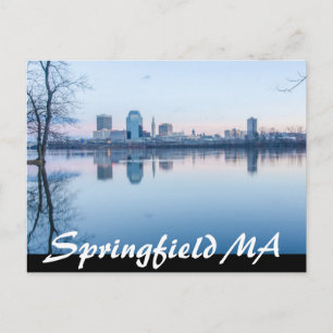 springfield massachusetts skyline postcard