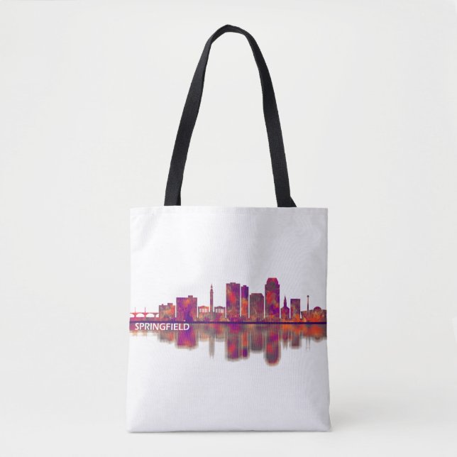 Springfield Massachusetts Skyline Tote Bag (Front)