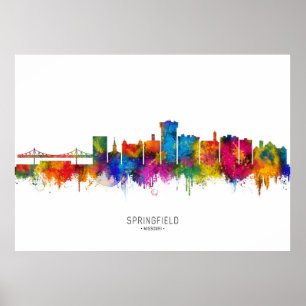 Springfield Missouri Skyline Poster
