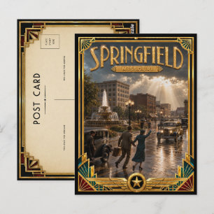 Springfield Missouri Vintage Art Deco Golden Age Postcard