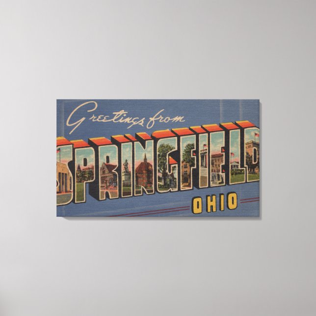 Springfield, Ohio - Large Letter Scenes Canvas Print (Front)