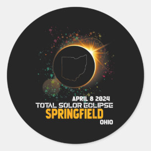 Springfield Ohio Total Solar Eclipse 2024 1 Classic Round Sticker