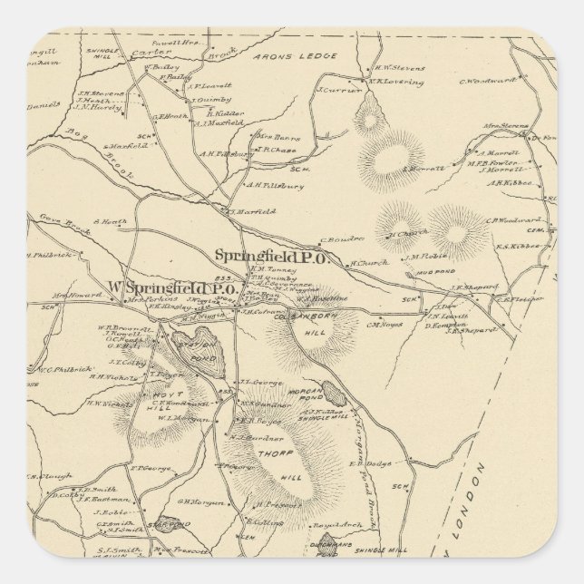 Springfield, Sullivan Co Square Sticker (Front)