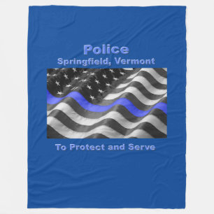 Springfield, Vermont. Police Fleece Blanket