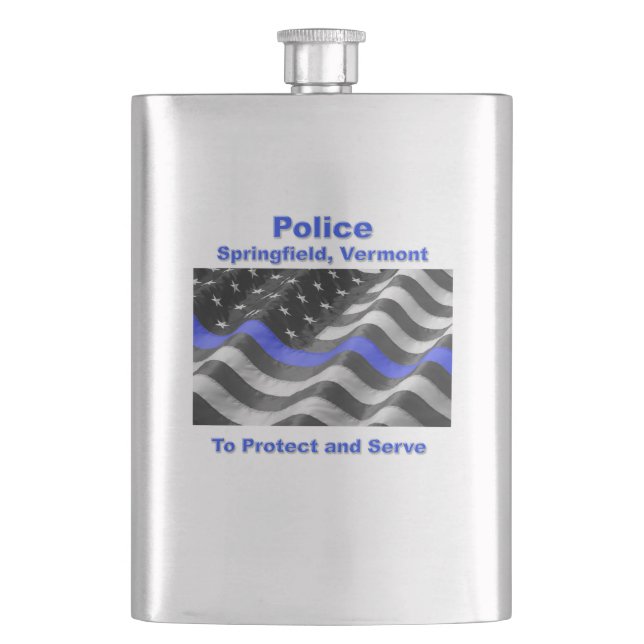 Springfield, Vermont. Police Hip Flask (Front)