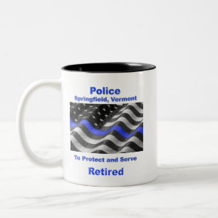 Springfield, Vermont. Police Two-Tone Coffee Mug