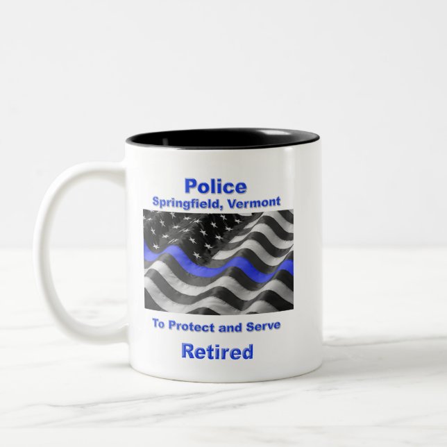 Springfield, Vermont. Police Two-Tone Coffee Mug (Left)