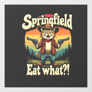 Springflied Eat What Trump Election Cat Cowboy   Window Cling