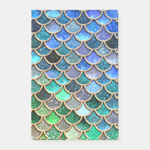 Springlike multicolor Glitter Mermaid Scales Post-it Notes