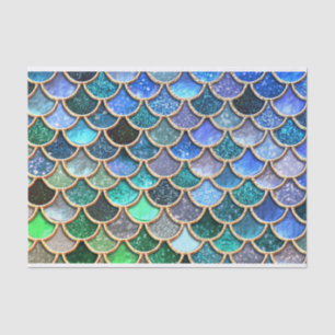 Springlike multicolor Glitter Mermaid Scales Tissue Paper